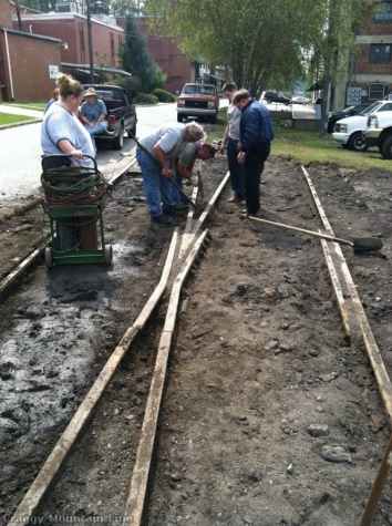 3 Pavement removal and track repair at the mill.